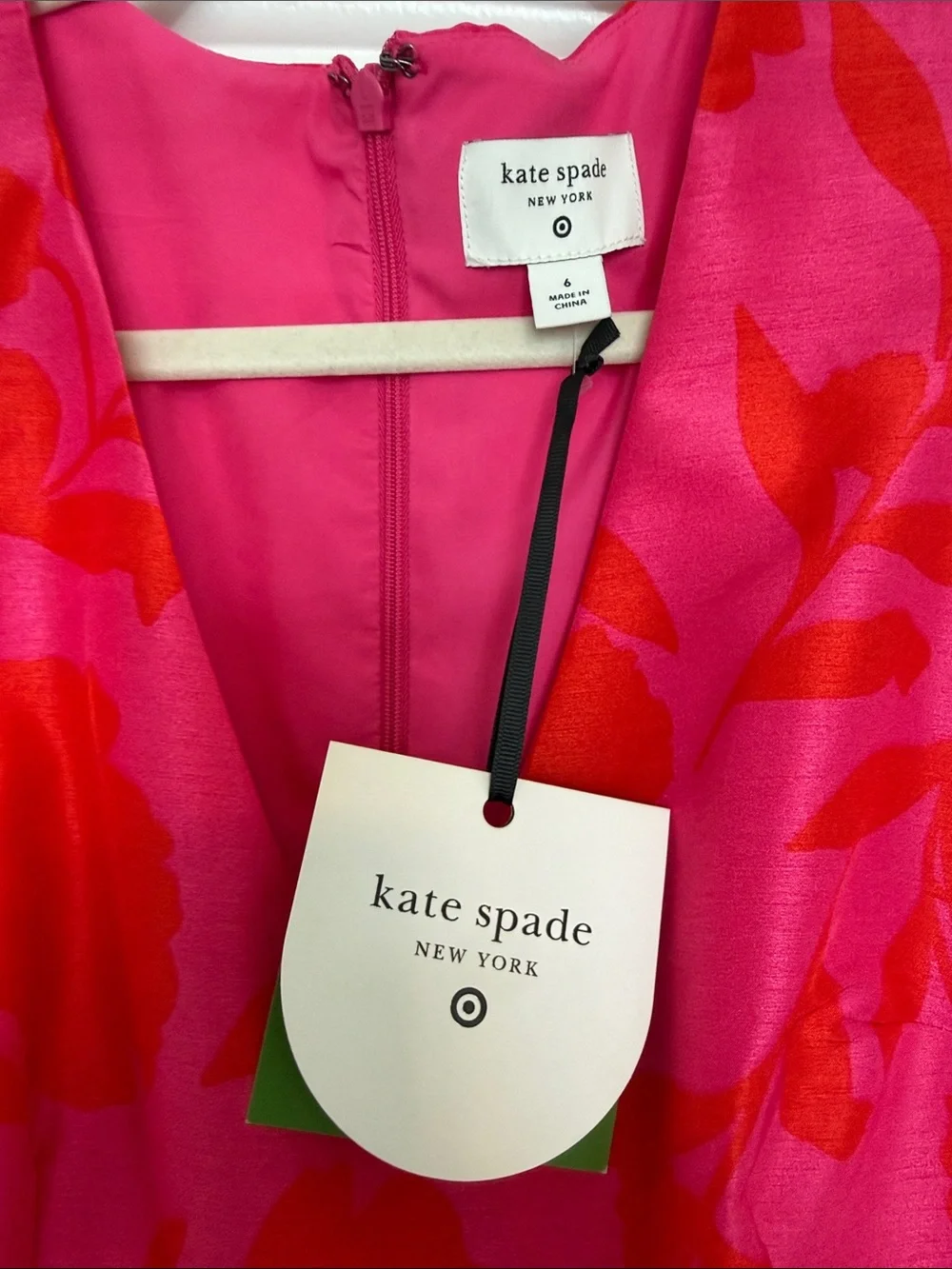 kate spade Hot Pink Red Floral Peplum Dress 6 • Summer Wedding Guest • Vacay